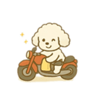 白いプードルのバイク乗り 日本語（個別スタンプ：9）
