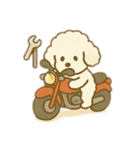 白いプードルのバイク乗り 日本語（個別スタンプ：11）