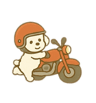 白いプードルのバイク乗り 日本語（個別スタンプ：12）