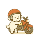 白いプードルのバイク乗り 日本語（個別スタンプ：13）