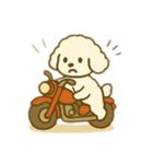 白いプードルのバイク乗り 日本語（個別スタンプ：18）