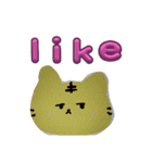 英語と日本語のイラストスタンプ（個別スタンプ：1）