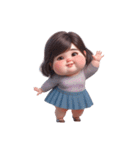 [アレンジ用]ぽっちゃり乙女（個別スタンプ：5）