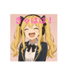 ゆるっと元気な女の子スタンプ（個別スタンプ：2）