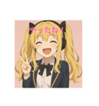 ゆるっと元気な女の子スタンプ（個別スタンプ：4）