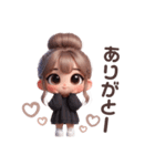 毎日使える♡可愛いお団子ヘアの女の子（個別スタンプ：2）