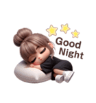 毎日使える♡可愛いお団子ヘアの女の子（個別スタンプ：8）
