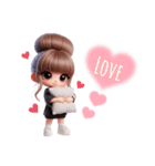毎日使える♡可愛いお団子ヘアの女の子（個別スタンプ：11）