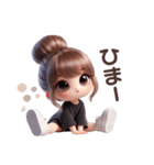 毎日使える♡可愛いお団子ヘアの女の子（個別スタンプ：14）