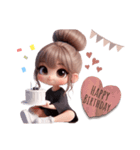 毎日使える♡可愛いお団子ヘアの女の子（個別スタンプ：20）
