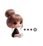 毎日使える♡可愛いお団子ヘアの女の子（個別スタンプ：26）