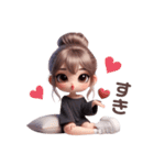 毎日使える♡可愛いお団子ヘアの女の子（個別スタンプ：31）