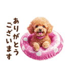 浮き輪でぷかぷかトイプードル（個別スタンプ：8）