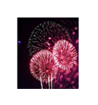 背景に花火が打ち上がる✨納涼花火セット2（個別スタンプ：7）
