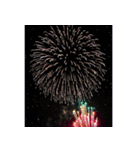 背景に花火が打ち上がる✨納涼花火セット2（個別スタンプ：9）