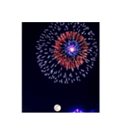 背景に花火が打ち上がる✨納涼花火セット2（個別スタンプ：11）