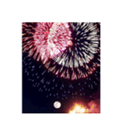 背景に花火が打ち上がる✨納涼花火セット2（個別スタンプ：12）