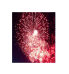 背景に花火が打ち上がる✨納涼花火セット2（個別スタンプ：15）
