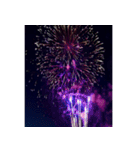 背景に花火が打ち上がる✨納涼花火セット2（個別スタンプ：16）