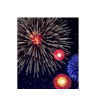 背景に花火が打ち上がる✨納涼花火セット2（個別スタンプ：17）