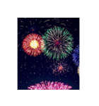 背景に花火が打ち上がる✨納涼花火セット2（個別スタンプ：18）