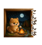 ふわふわ柴犬の3Dジオラマ風スタンプ！（個別スタンプ：5）