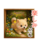 ふわふわ柴犬の3Dジオラマ風スタンプ！（個別スタンプ：19）
