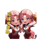 あなたの背中を押す！チアリーダー応援団（個別スタンプ：2）