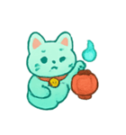 おばけ招き猫 提灯パレード（個別スタンプ：3）