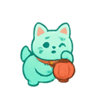 おばけ招き猫 提灯パレード（個別スタンプ：6）