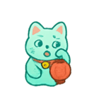 おばけ招き猫 提灯パレード（個別スタンプ：19）