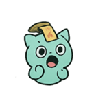 お札ねこ 幽霊行進（個別スタンプ：3）