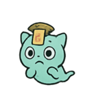お札ねこ 幽霊行進（個別スタンプ：4）