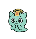 お札ねこ 幽霊行進（個別スタンプ：7）