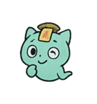 お札ねこ 幽霊行進（個別スタンプ：21）
