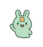 お札うさぎ 幽霊行進（個別スタンプ：1）