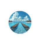 電車と新幹線と汽車と海.Train and sea（個別スタンプ：5）