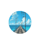 電車と新幹線と汽車と海.Train and sea（個別スタンプ：7）