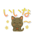 黒にゃんデカ文字✧いつもの挨拶（個別スタンプ：25）