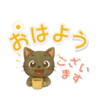 黒にゃんデカ文字✧いつもの挨拶（個別スタンプ：29）