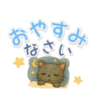 黒にゃんデカ文字✧いつもの挨拶（個別スタンプ：30）