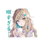 ふんわり女子★在宅ワーク集中できない（個別スタンプ：4）