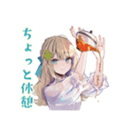 ふんわり女子★在宅ワーク集中できない（個別スタンプ：9）