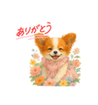 かわいいパピヨンとスピッツの日常スタンプ（個別スタンプ：5）
