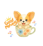 かわいいパピヨンとスピッツの日常スタンプ（個別スタンプ：10）