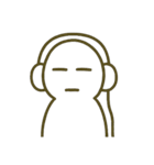 [アレンジ用]スケスケ透明人間 線画（個別スタンプ：16）