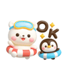 しろくまとペンギン♡夏に涼しいセット（個別スタンプ：6）
