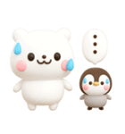 しろくまとペンギン♡夏に涼しいセット（個別スタンプ：9）