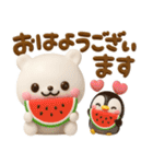 しろくまとペンギン♡夏に涼しいセット（個別スタンプ：24）