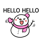 スノーマン ピンク色くん（個別スタンプ：1）